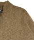 Pull simple zippé en coton lin couleur marron